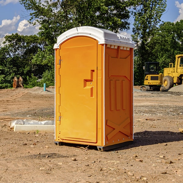 how often are the portable restrooms cleaned and serviced during a rental period in Welch